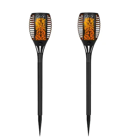 Set 2x Lampa solara tip torta cu efect flacara 51 cm