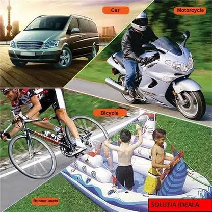 Compresor Auto 965 kPA, cu Motor Mare 35 L/Min, Mufa Auto Inclusa, Negru-Argintiu