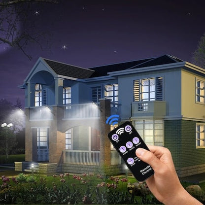 Lampa solara stradala Set de 4, COB, 90 x LED, 3 moduri de functionare, buton ON/OFF, cu telecomanda
