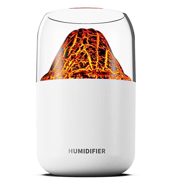 Umidificator Portabil cu Design Flacără – 280ml, Silențios, Ceață Rece, Ideal pentru Cameră Mică, Birou sau Călătorii