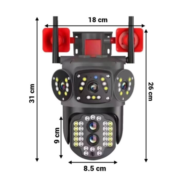 Camera Tripla cu 2 Alarme, WIFI