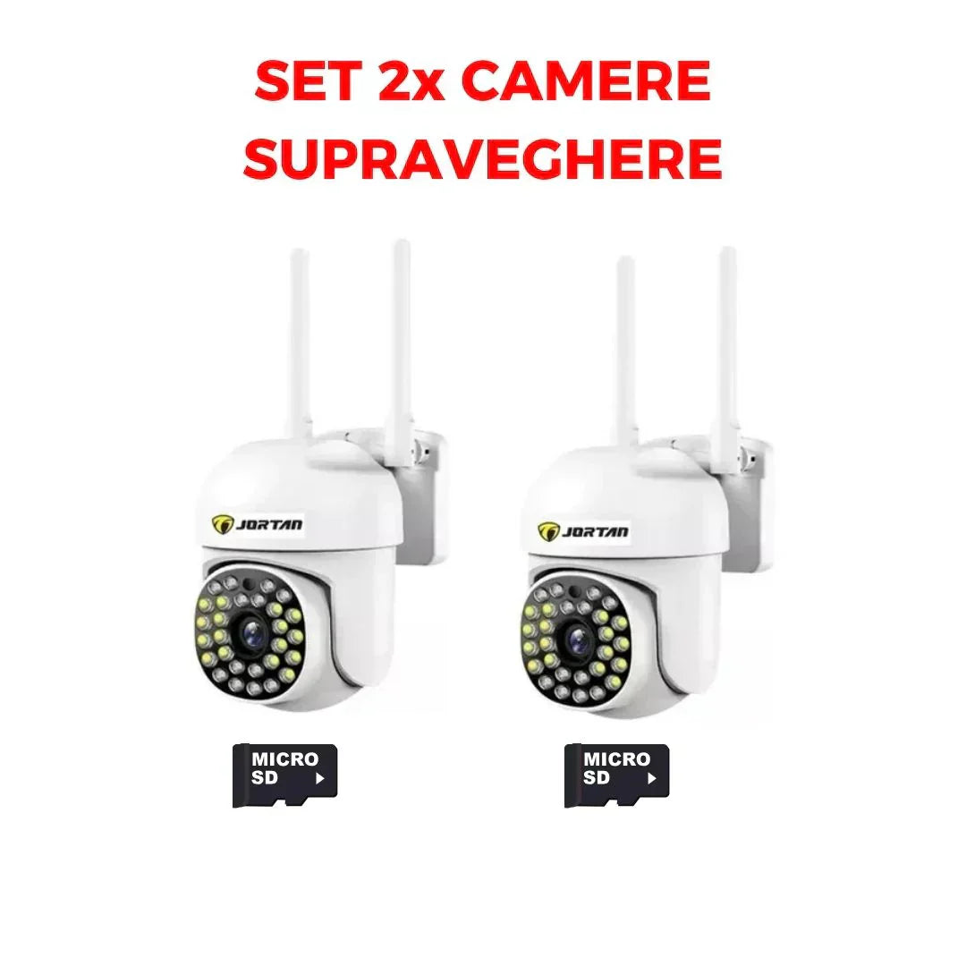 PACHET 2 Camere Lenso + 2 camere Jortan + 4 carduri 32GB + 2 cartele de internet