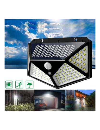 Set 10 x Lampa 100 LED cu panou solar, senzor de miscare