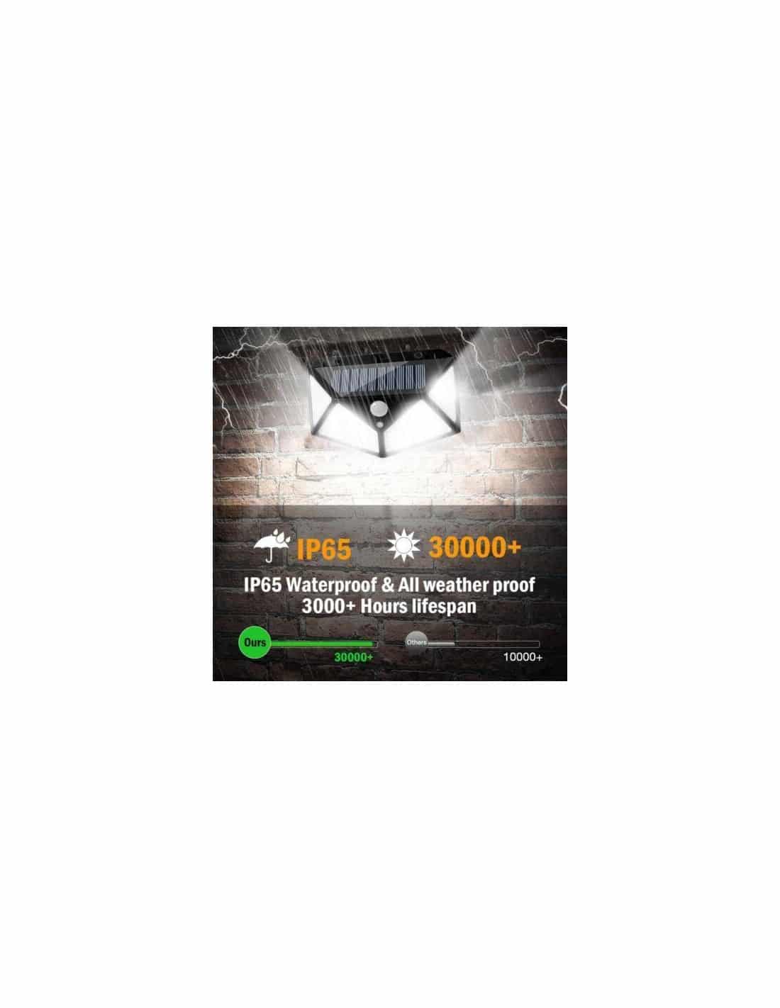 Set 10 x Lampa 100 LED cu panou solar, senzor de miscare