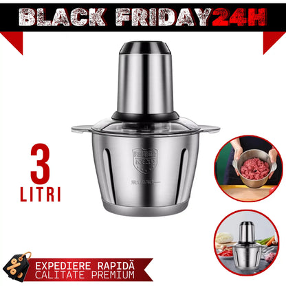 Tocator Electric Profesional 3L - Vas Inox, Motor Puternic, Lame Ascutite